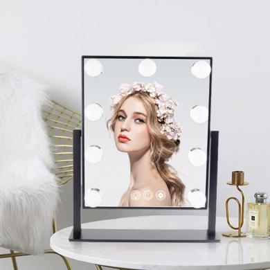 9pcs bubs Hollywood makeup mirror Smart touch to adjust brightness three-color light