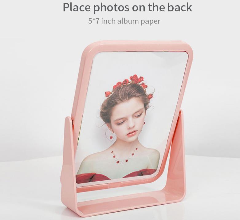 Desktop photo frame LED mirror for home use