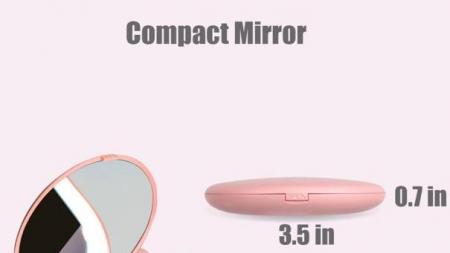 LED pocket makeup mirror perfect for travel carrying